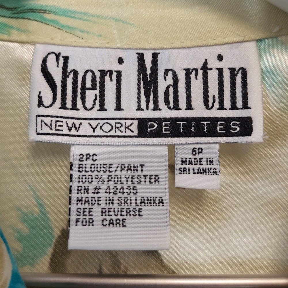 Sheri Martin Petite Floral Wrap Blouse GSide Tie Top 6P Tropical Hawaiian Resort - Picture 3 of 5